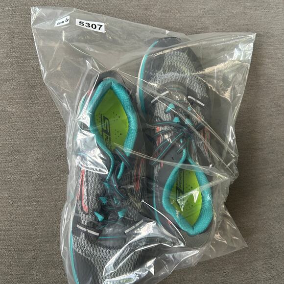 Skechers Go Run 4 Running Shoes Quick-Fit Mens Size 11 Gray Teal Sneakers main image 4